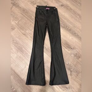 Edikted Black Leather Flared Pants
